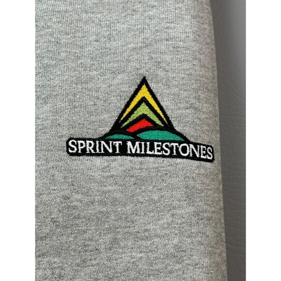 Vintage Sprint Sweater Mens XL Grey Pullover Sweatshirt USA Made Deadstock 90s - Picture 4 of 16